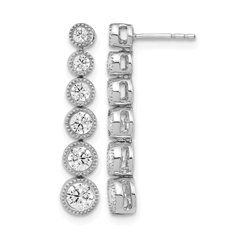 14K Gold Lab Grown Diamond Graduated Dangle Post Earrings made by Zulily