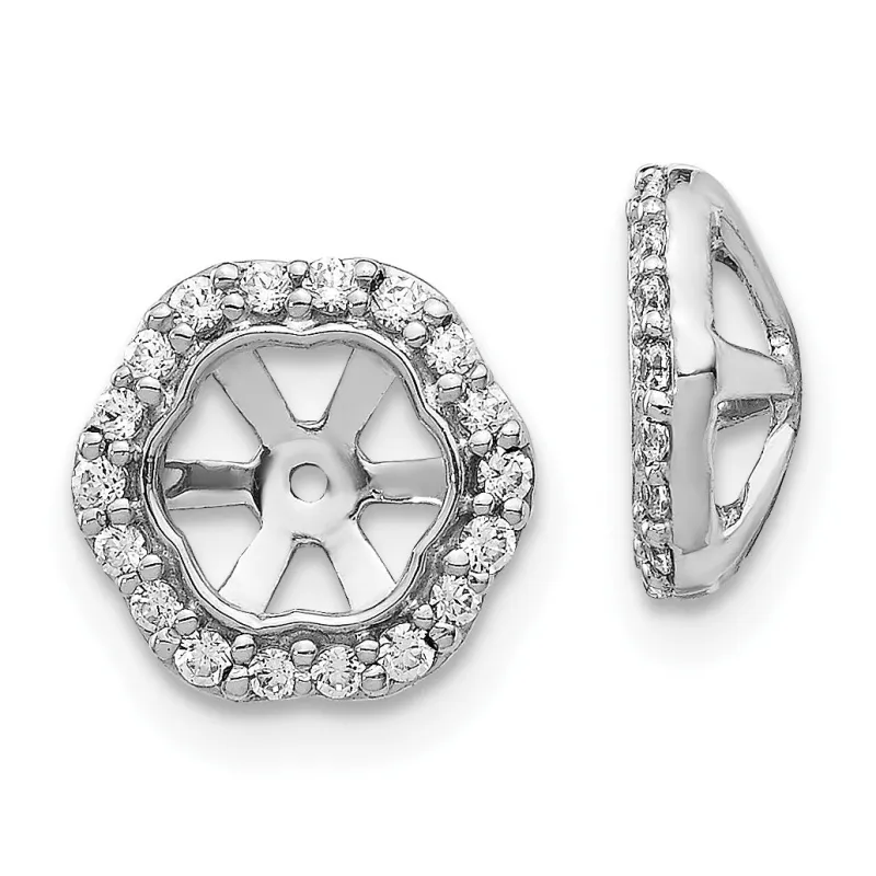 14k White Gold Diamond Earring Jackets made by Zulily
