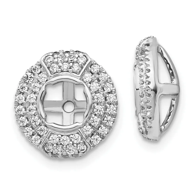 14k White Gold Lab Grown Diamond Round Earring Jacket made by Zulily