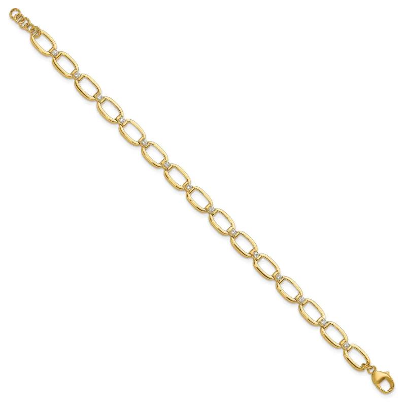 14k Yellow Gold 1/2 Carat Lab Diamond Oval Link Extension Bracelet made by Zulily