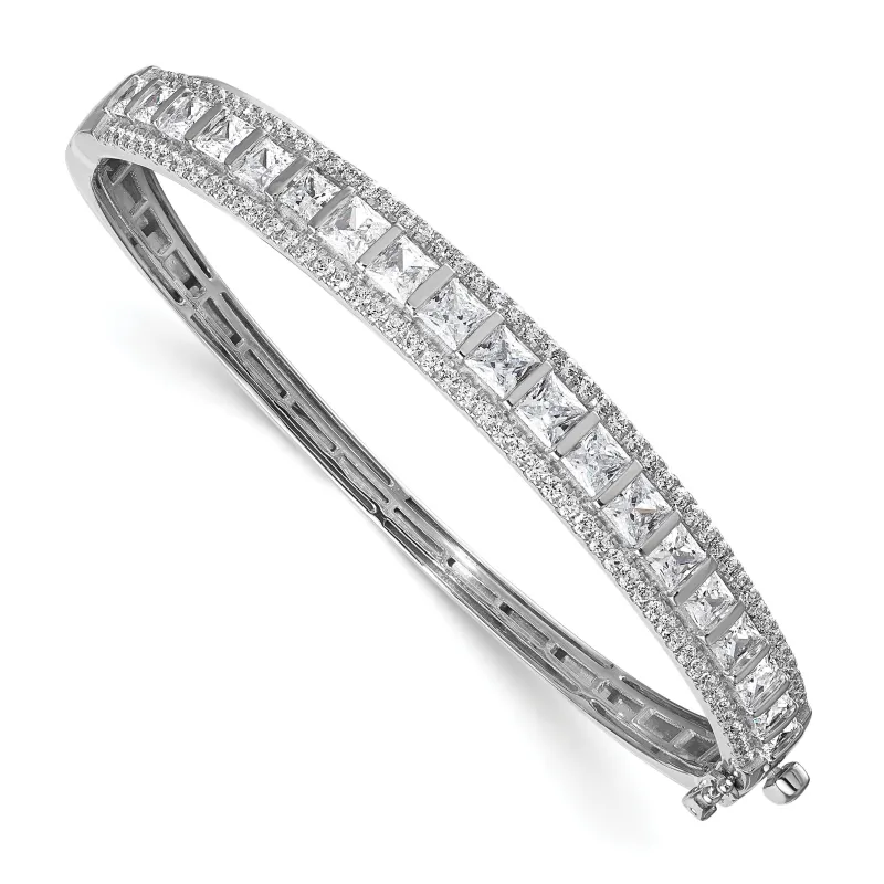 14k White Gold 5 carat Lab Grown Diamond Bangle Bracelet made by Zulily