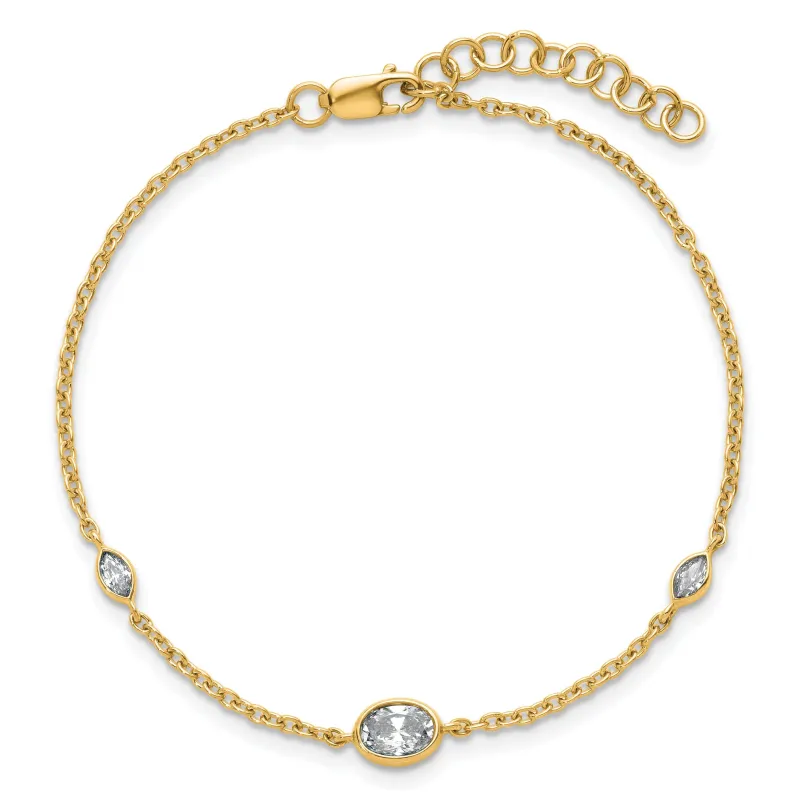 14k Yellow Gold 3/8 Carat Lab Grown Diamond Extension Bracelet made by Zulily