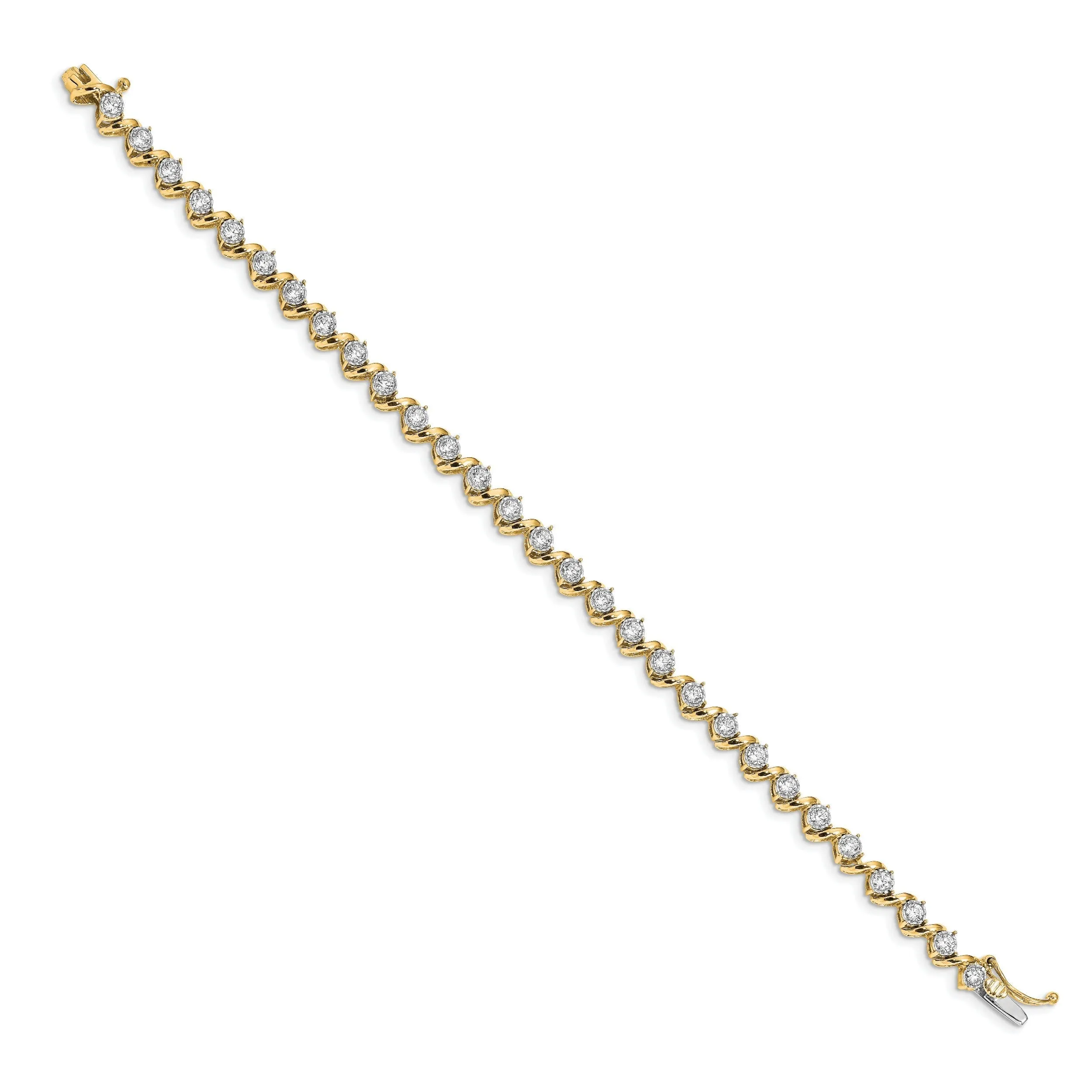 14k Yellow Gold Lab Grown Diamond Fancy Tennis Bracelet sold by Zulily