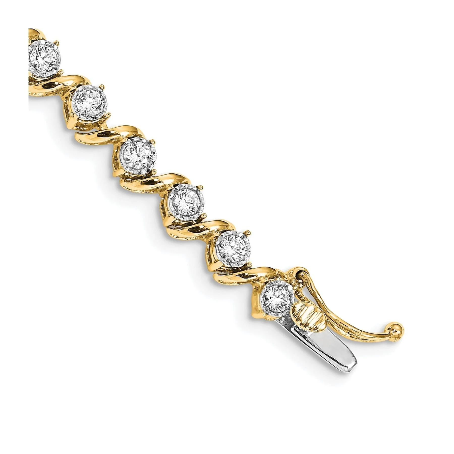 14k Yellow Gold Lab Grown Diamond Fancy Tennis Bracelet sold by Zulily product image thumbnail 2