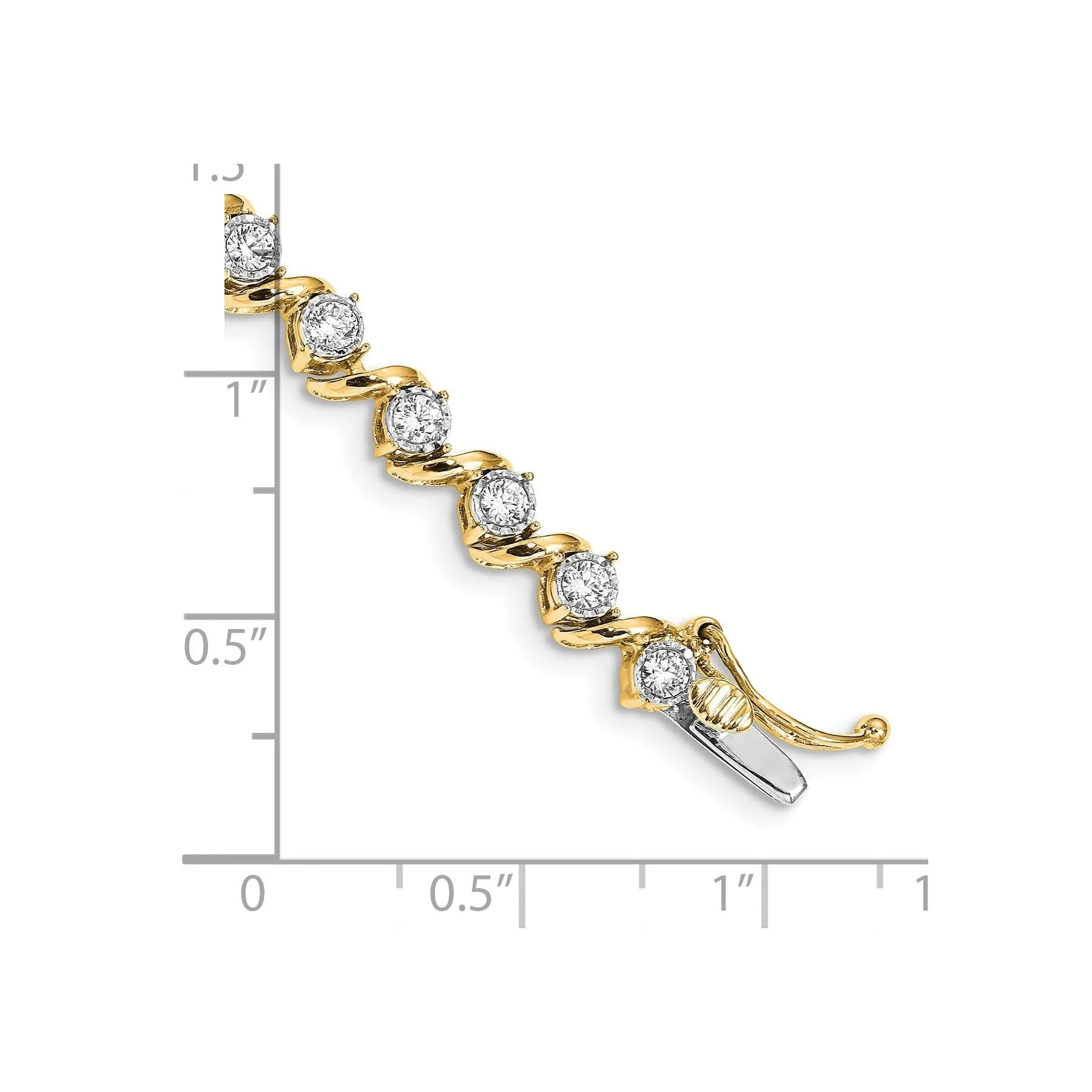 14k Yellow Gold Lab Grown Diamond Fancy Tennis Bracelet sold by Zulily product image thumbnail 3
