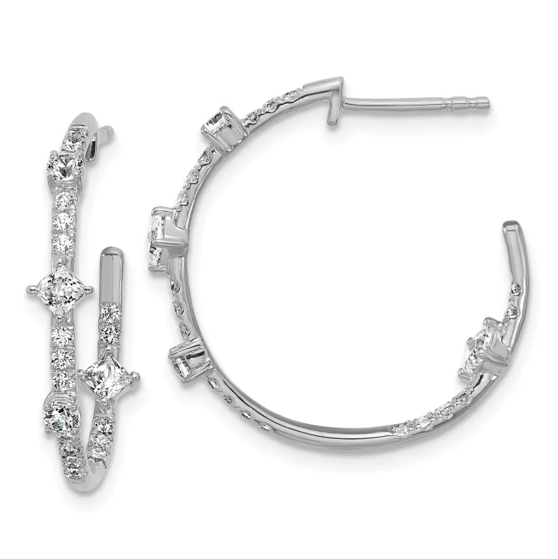 14K White Gold Lab Diamond Hoop Earrings 1 Ct made by Zulily