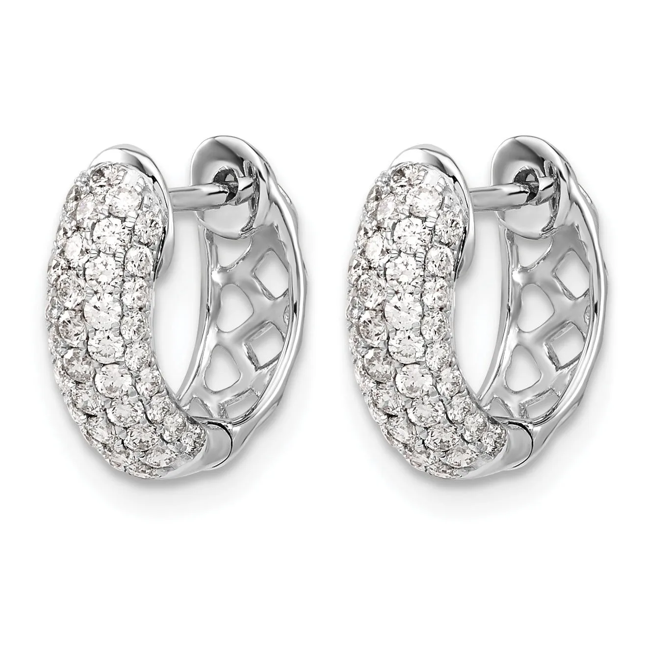 Lab Grown Diamond Hinged Hoop Cluster Earrings 14k White Gold 0.75 Ct sold by Zulily product image thumbnail 3