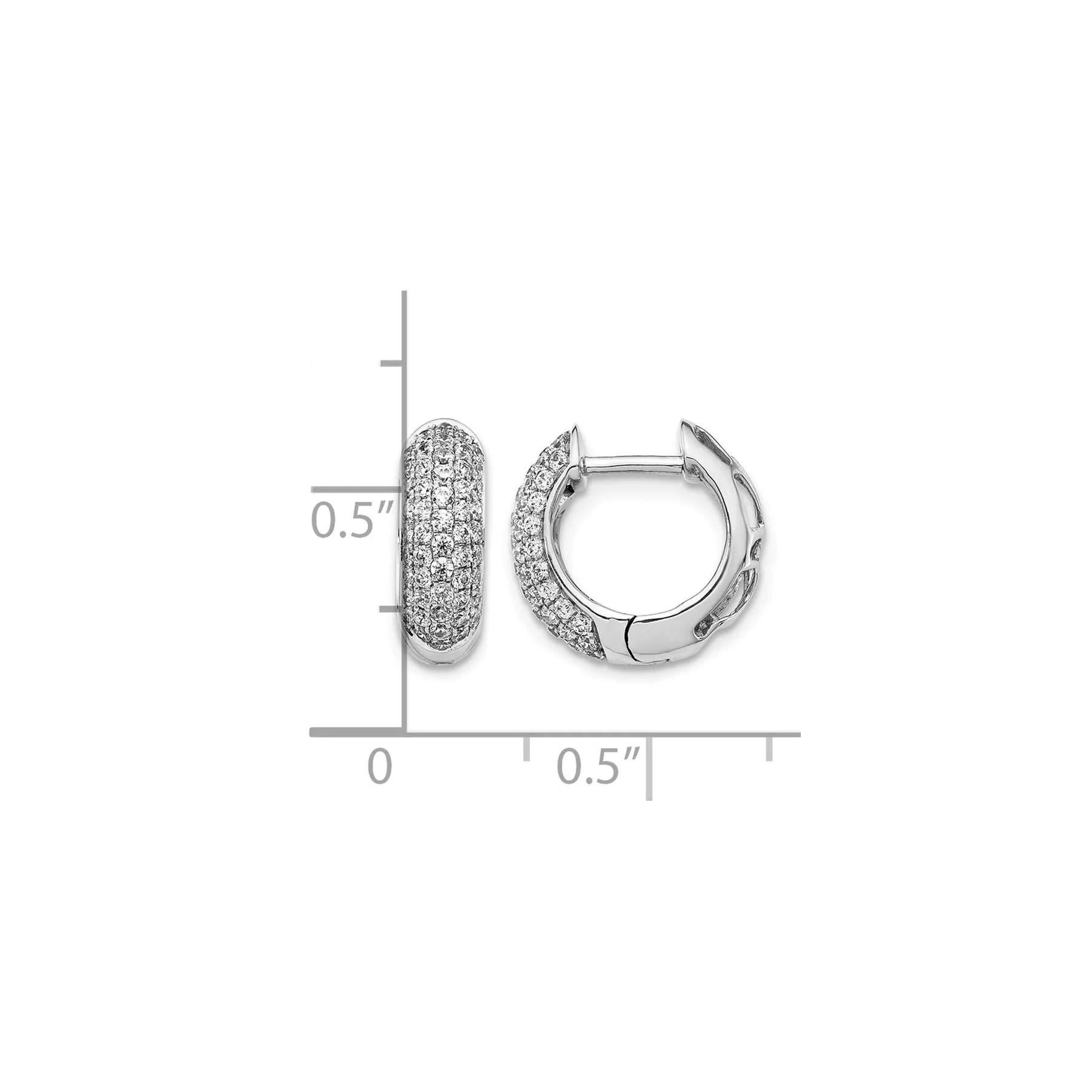 Lab Grown Diamond Hinged Hoop Cluster Earrings 14k White Gold 0.75 Ct sold by Zulily product image thumbnail 4