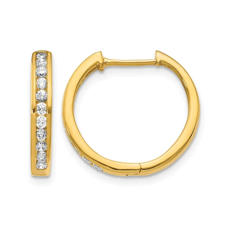 14K Yellow Gold Lab Grown Diamond Hinged Tennis Hoop Earrings 0.44 Ct made by Zulily