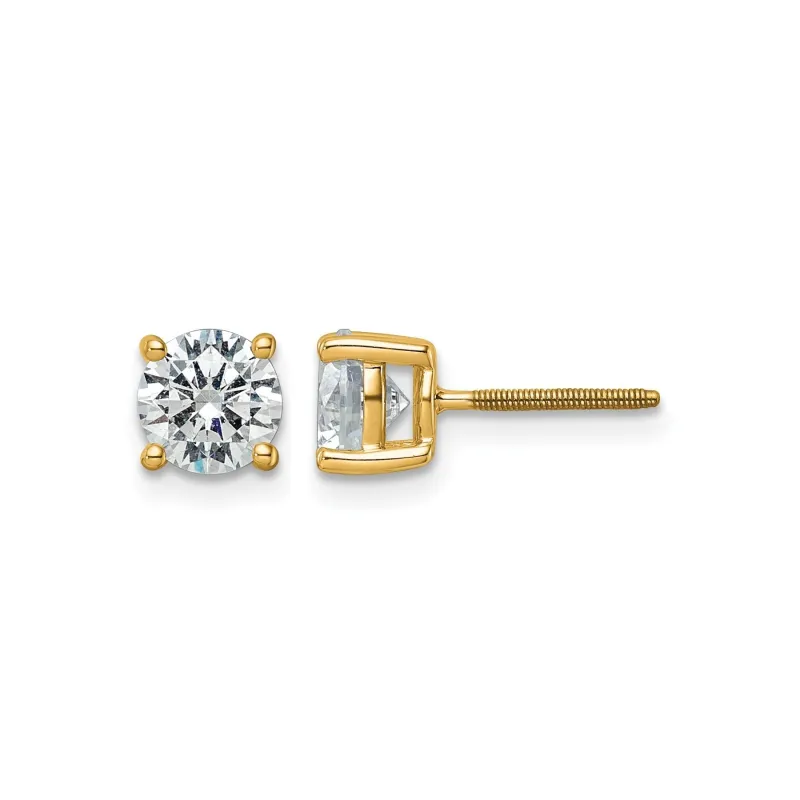 14k Yellow Gold Lab Grown Diamond Screwback Stud Earrings 0.50 Ct made by Zulily