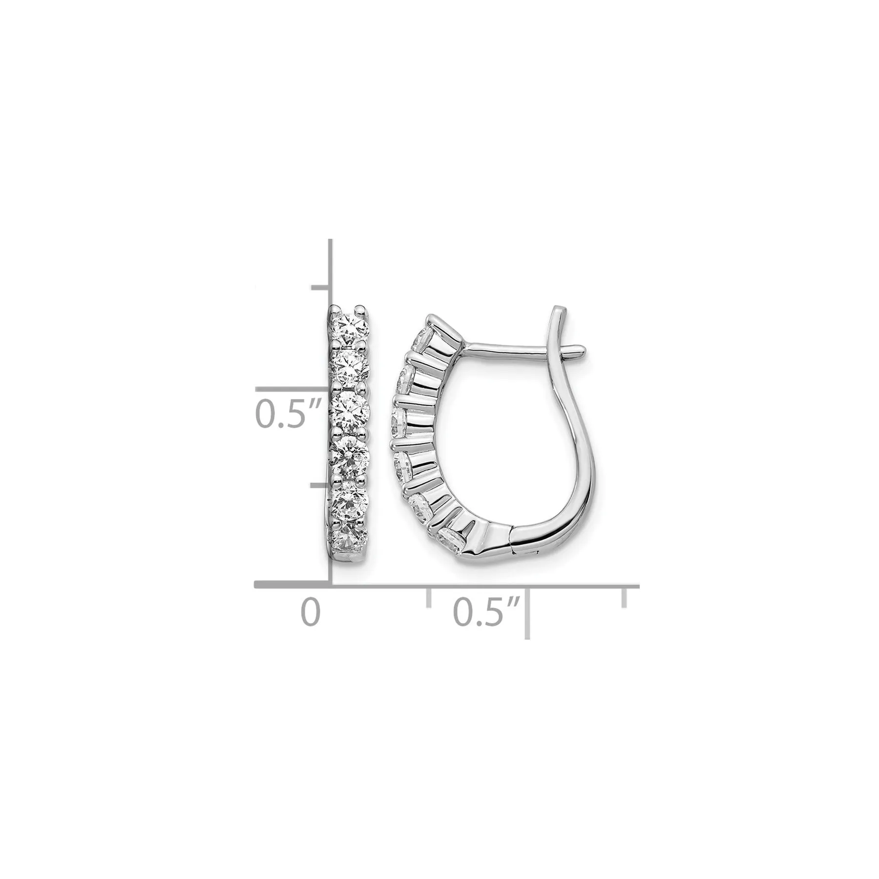 14k White Gold Lab Grown Diamond Hinged Hoops Earrings 1 Ct sold by Zulily product image thumbnail 4