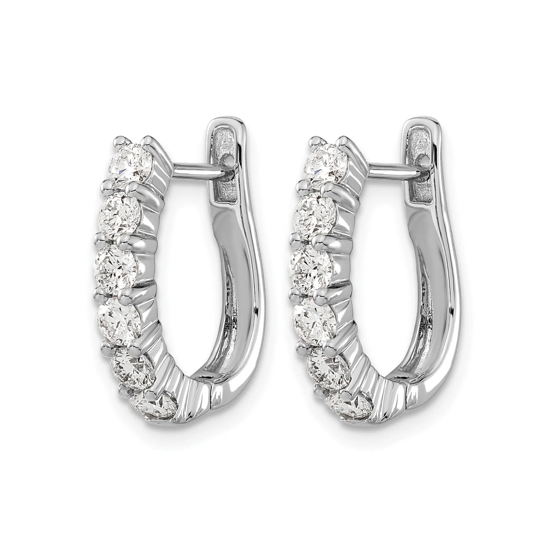14k White Gold Lab Grown Diamond Hinged Hoops Earrings 1 Ct sold by Zulily product image thumbnail 3