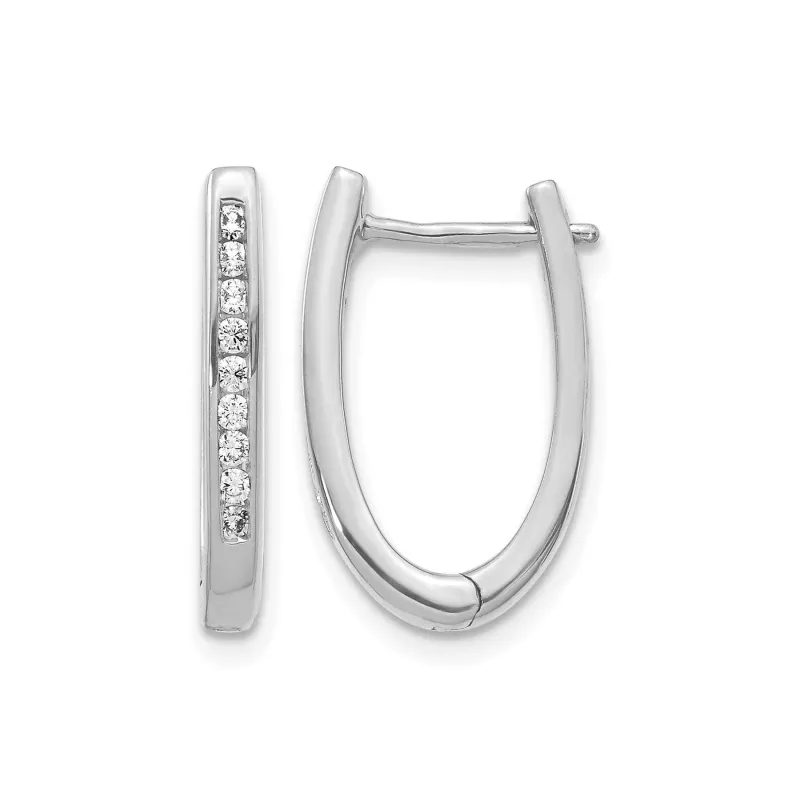 14k Gold Lab Grown Diamond Hinged Hoop Earrings 0.25 Ct made by Zulily