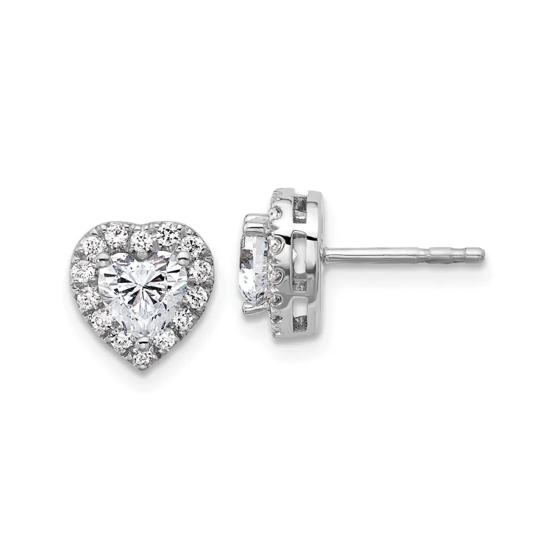 14k Gold Lab Grown Diamond Semi Mount Heart Post Studs Earrings made by Zulily