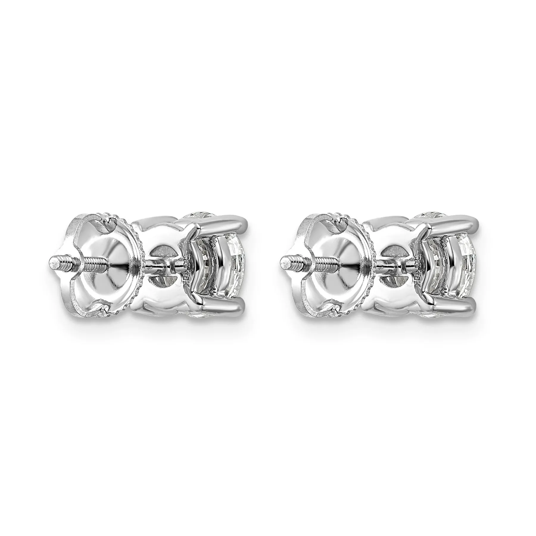 14k White Gold Lab Grown Diamond Four Prong Stud Earrings 2.5 Ct sold by Zulily product image thumbnail 4