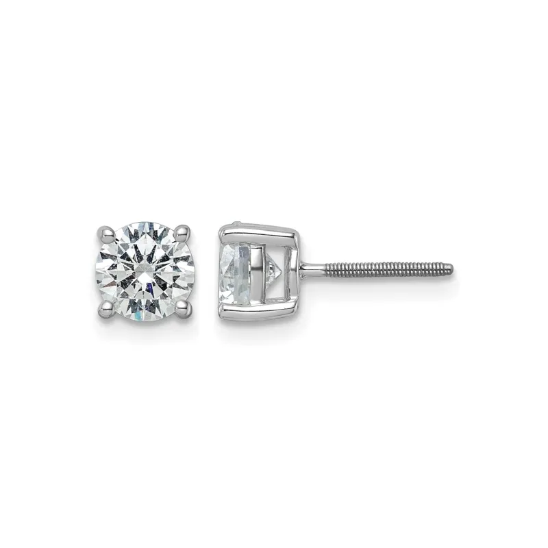 14k White Gold Lab Grown Diamond Four Prong Stud Earrings 2.5 Ct made by Zulily