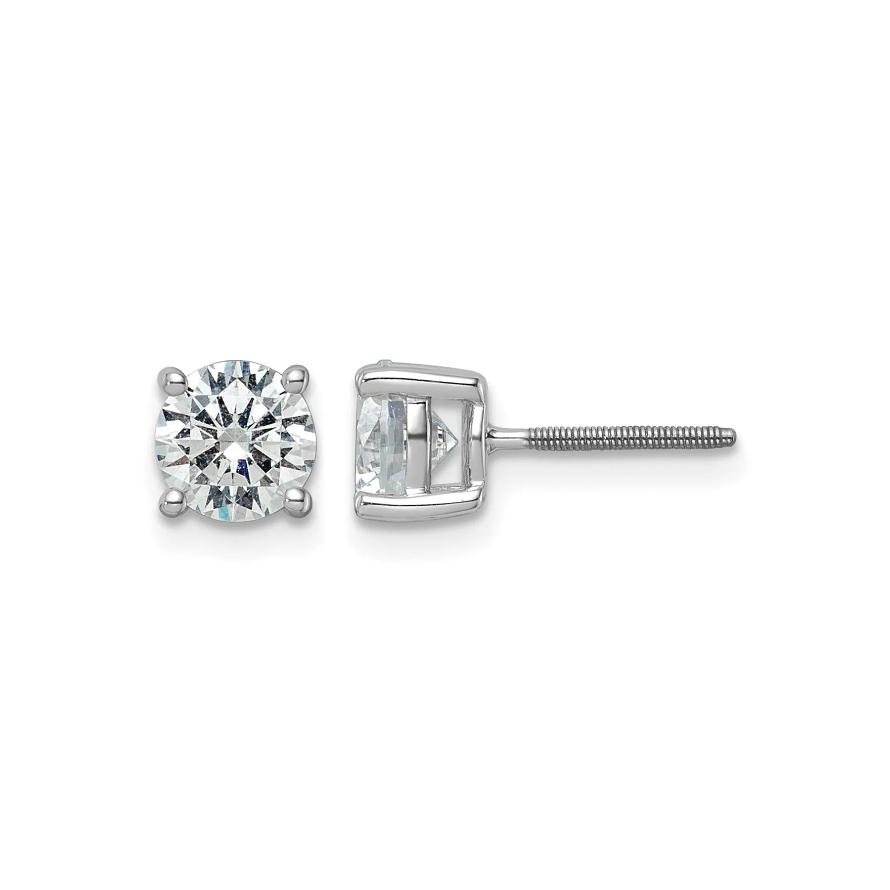 14k White Gold Lab Grown Diamond Four Prong Stud Earrings 2.5 Ct sold by Zulily