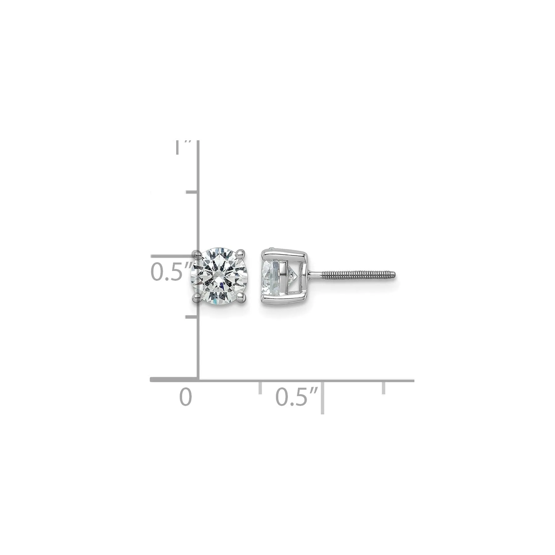 14k White Gold Lab Grown Diamond Four Prong Stud Earrings 2.5 Ct sold by Zulily product image thumbnail 5