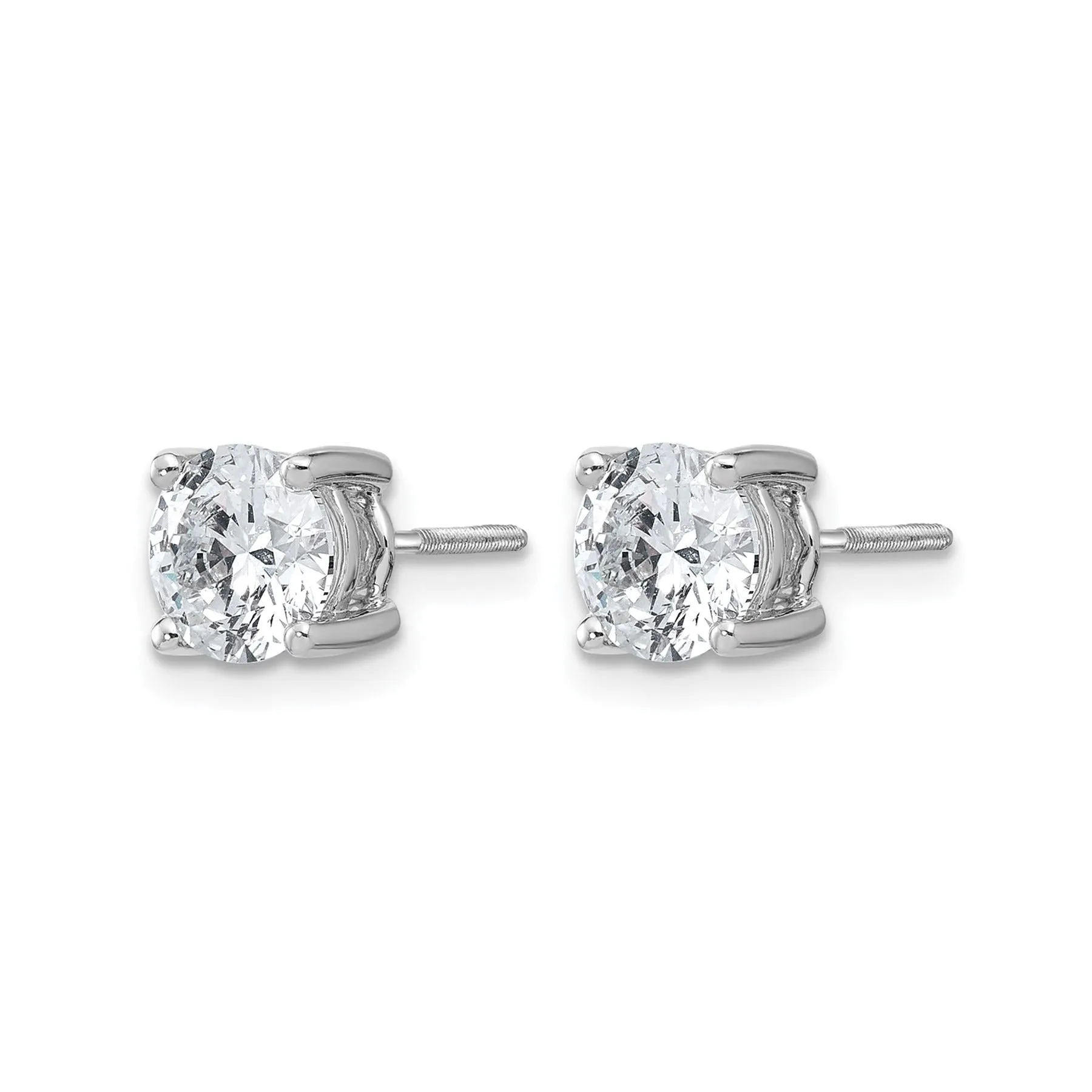 14k White Gold Lab Grown Diamond Four Prong Stud Earrings 2.5 Ct sold by Zulily product image thumbnail 2