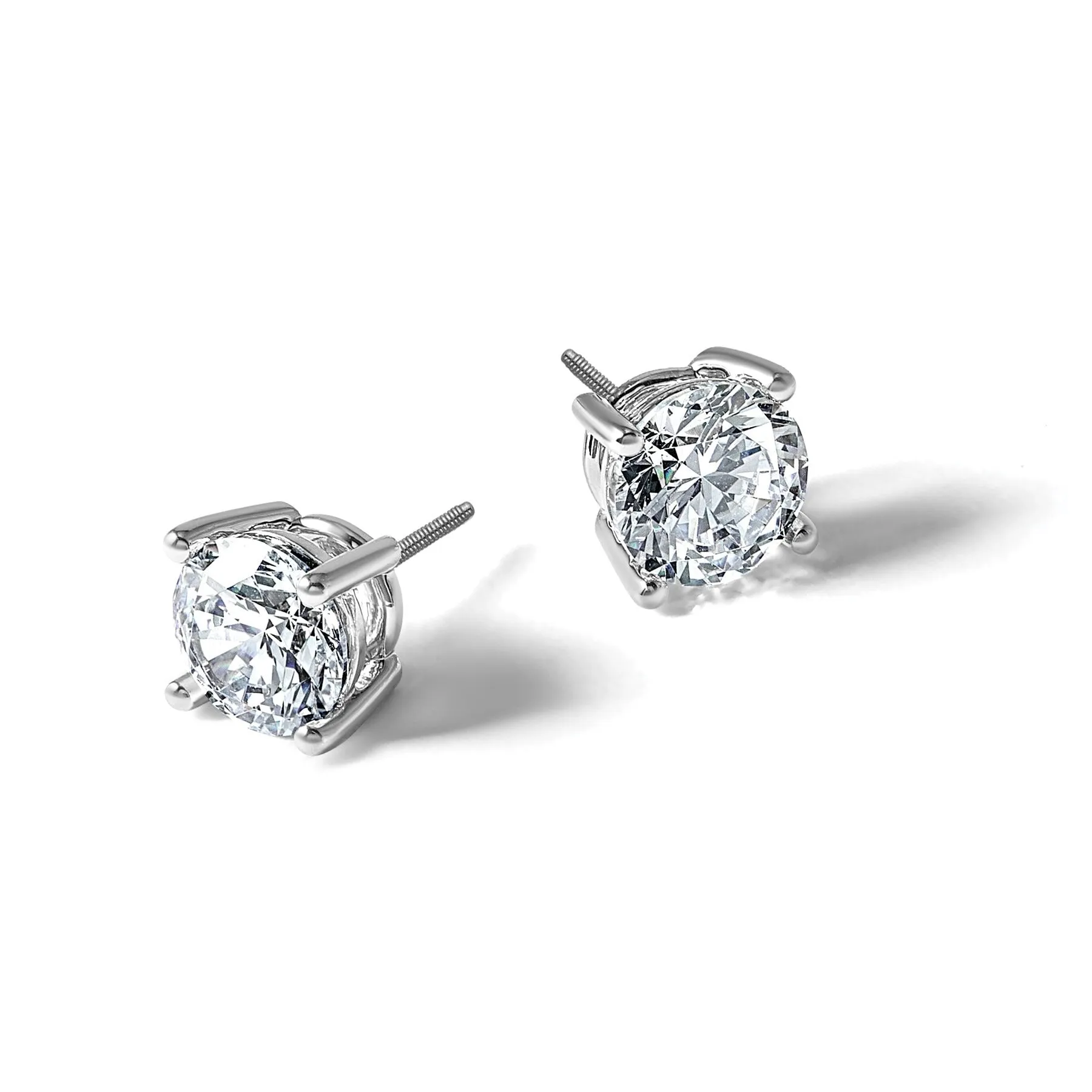 14k White Gold Lab Grown Diamond Four Prong Stud Earrings 2.5 Ct sold by Zulily product image thumbnail 3
