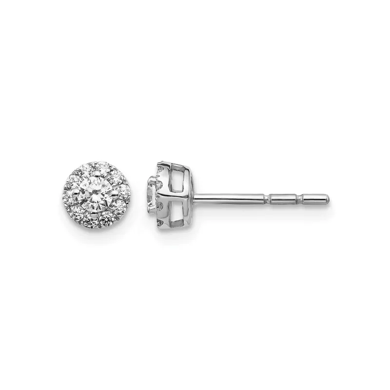 14k White Gold Lab Grown Diamond Cluster Studs Earrings made by Zulily