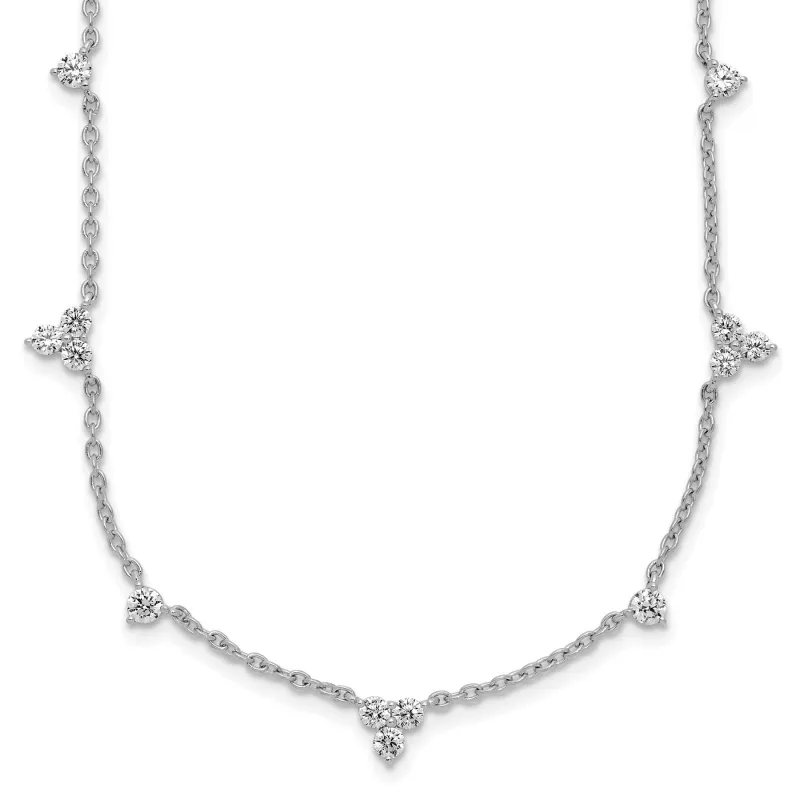 14k White Gold Lab Grown Diamond Eleven Station Necklace made by Zulily