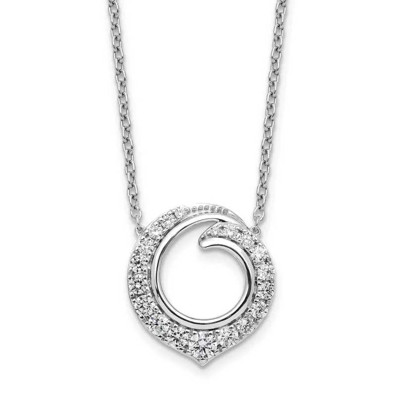 14k White Gold Lab Grown Diamond Round Necklace 1 ctw made by Zulily
