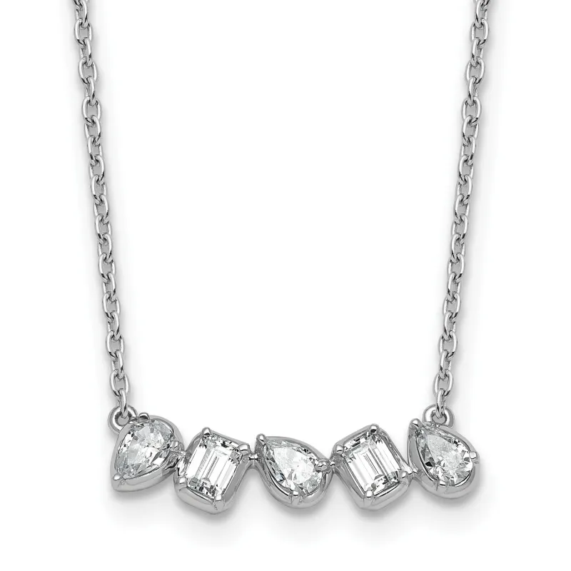 14K White Gold Lab Grown Diamond Bar Necklace 5/8 ctw made by Zulily