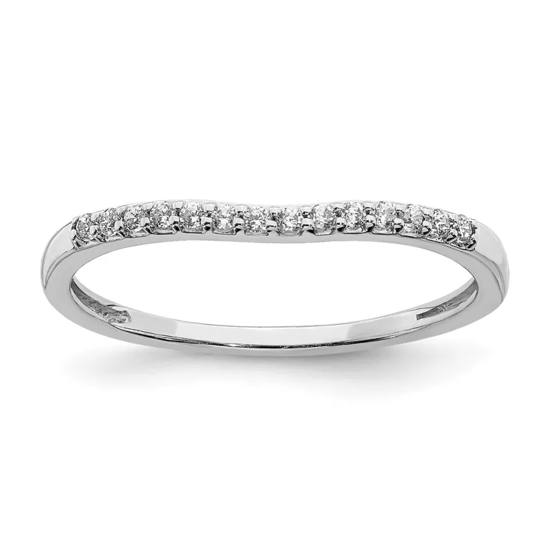 10k White Gold 1/10 carat Lab Grown Diamond Wedding Band made by Zulily