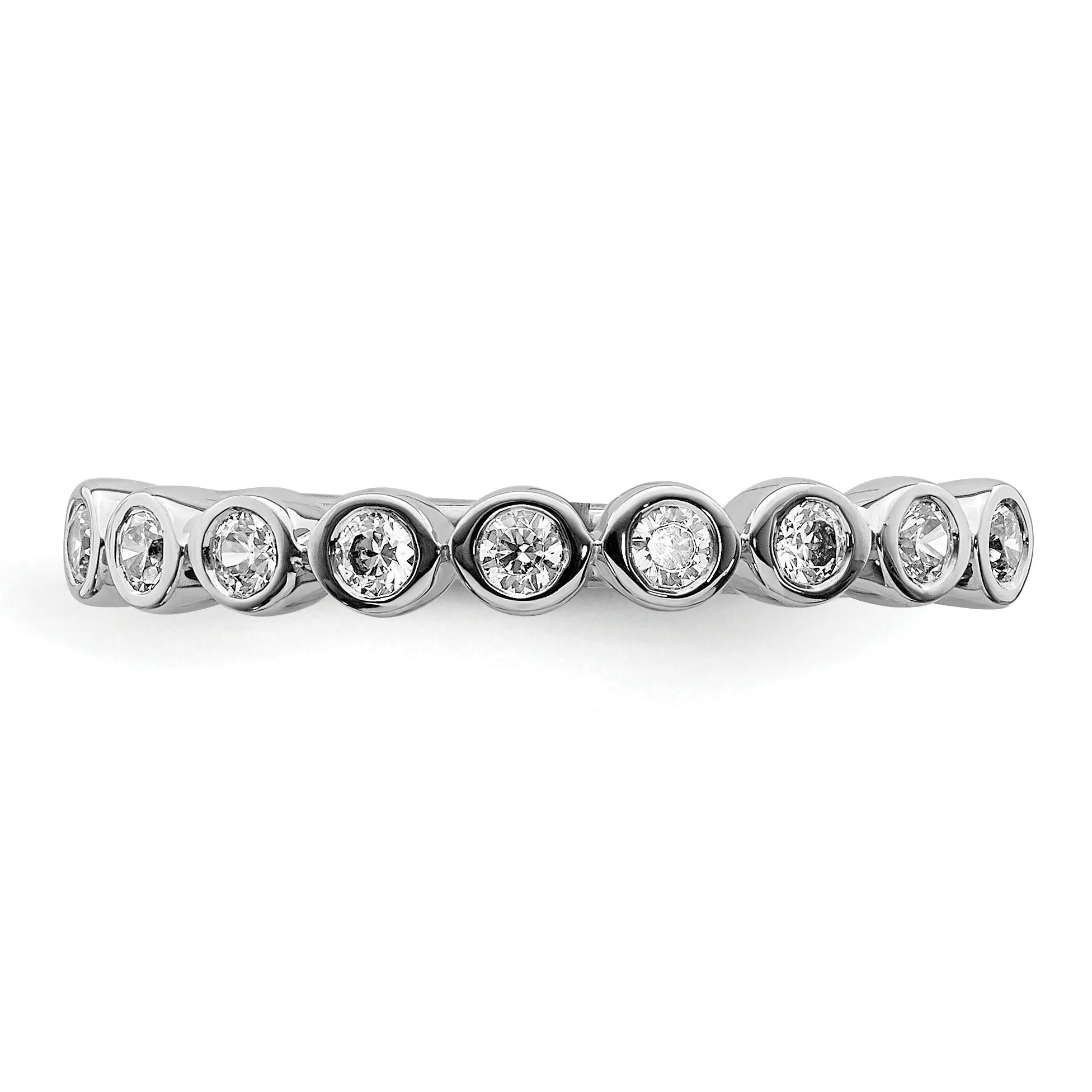 14K White Gold Lab Diamond Half Eternity Ring sold by Zulily product image thumbnail 3