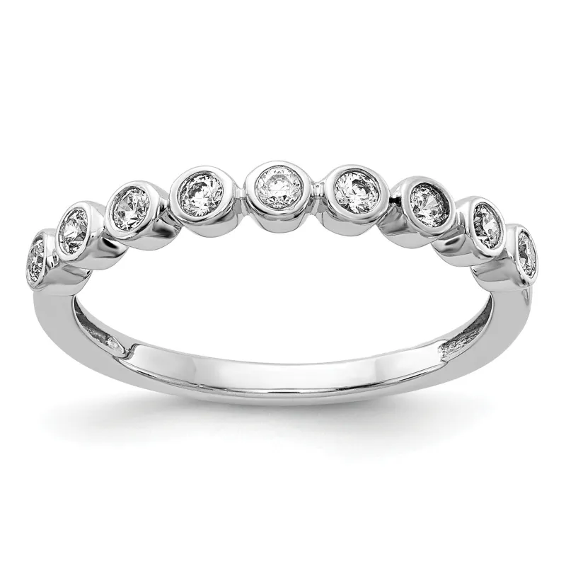 14K White Gold Lab Diamond Half Eternity Ring made by Zulily