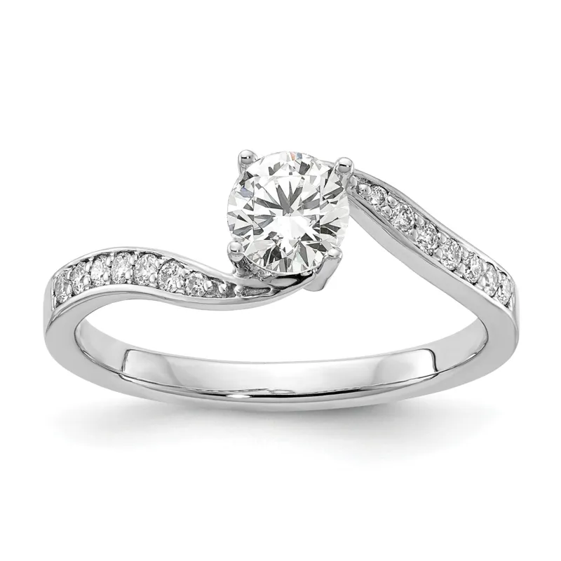 14k White Gold Lab Grown Diamond Round By-Pass Engagement Ring 5/8 ctw made by Zulily