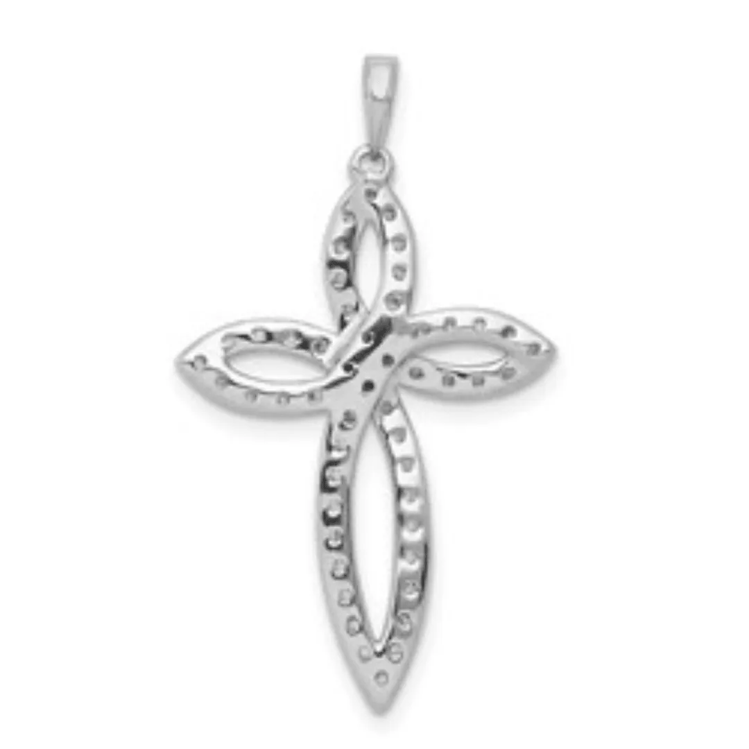 14K White Gold Lab Grown Diamond Cross Pendant sold by Zulily product image thumbnail 2