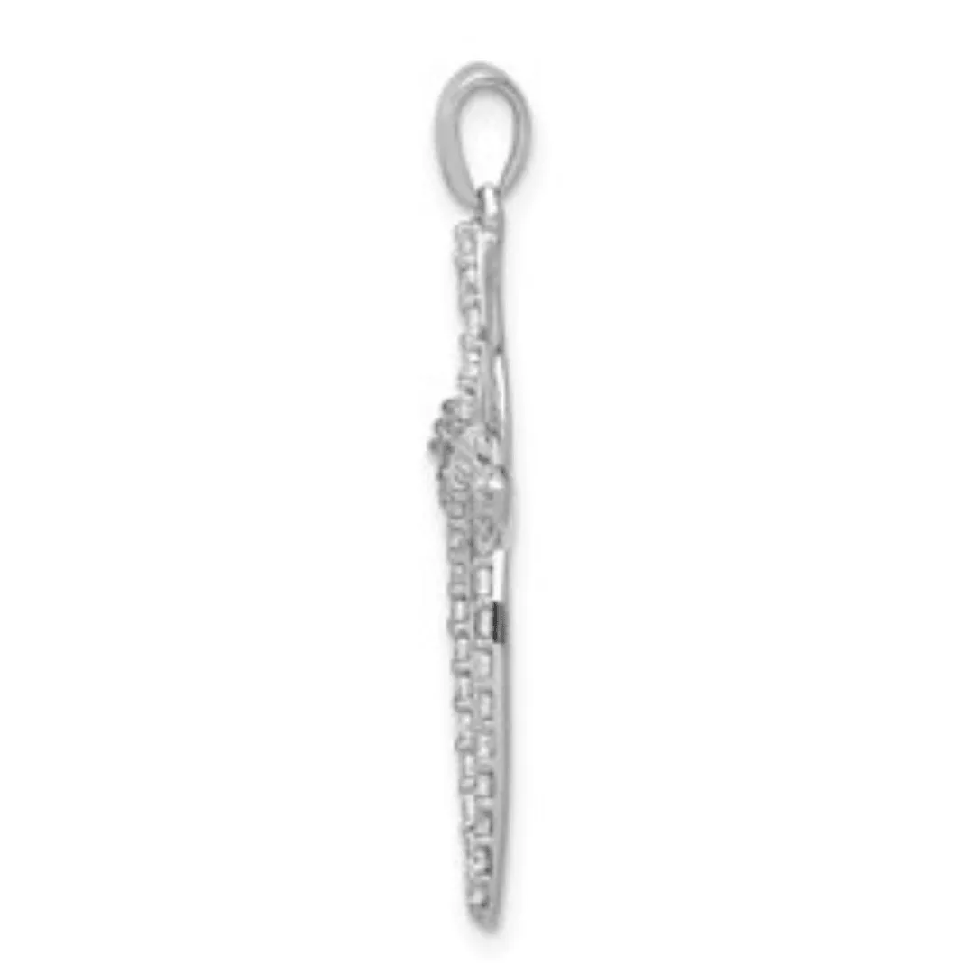 14K White Gold Lab Grown Diamond Cross Pendant sold by Zulily product image thumbnail 3