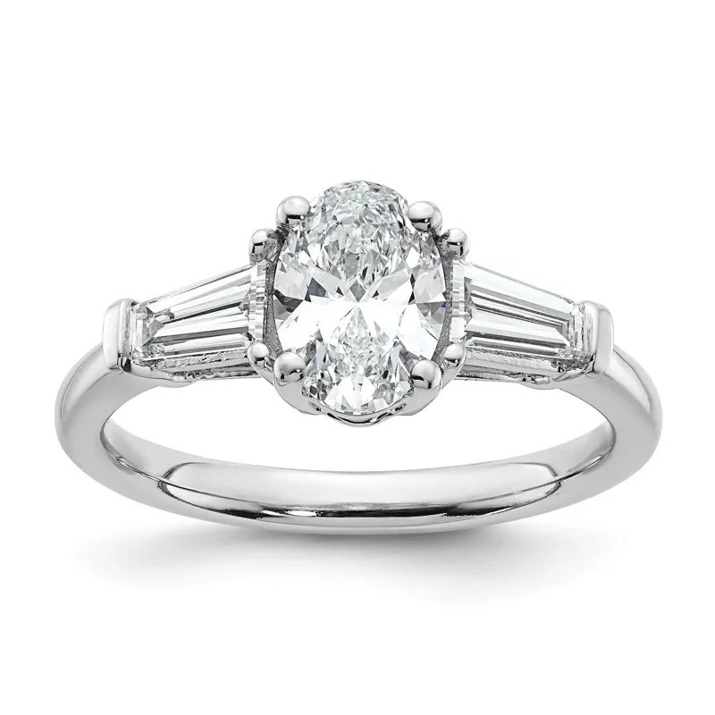 Lab Grown Diamond Oval and Baguette 3-Stone Ring made by Zulily