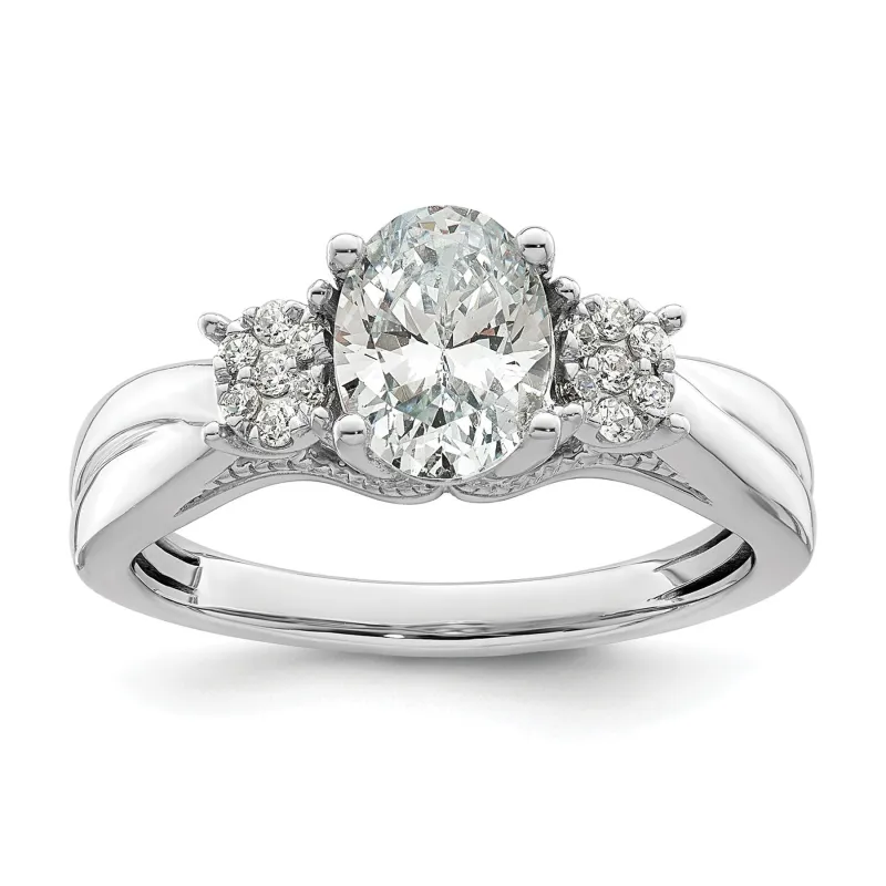 14K White Gold Lab Diamond 3-Stone Semi Mount Engagement Ring 1 Ct made by Zulily