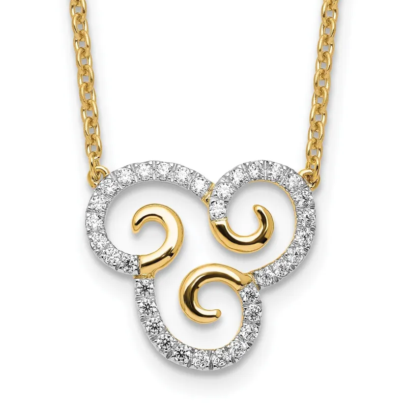 14k 1/4 carat Lab Grown Diamond Complete Swirl Necklace made by Zulily