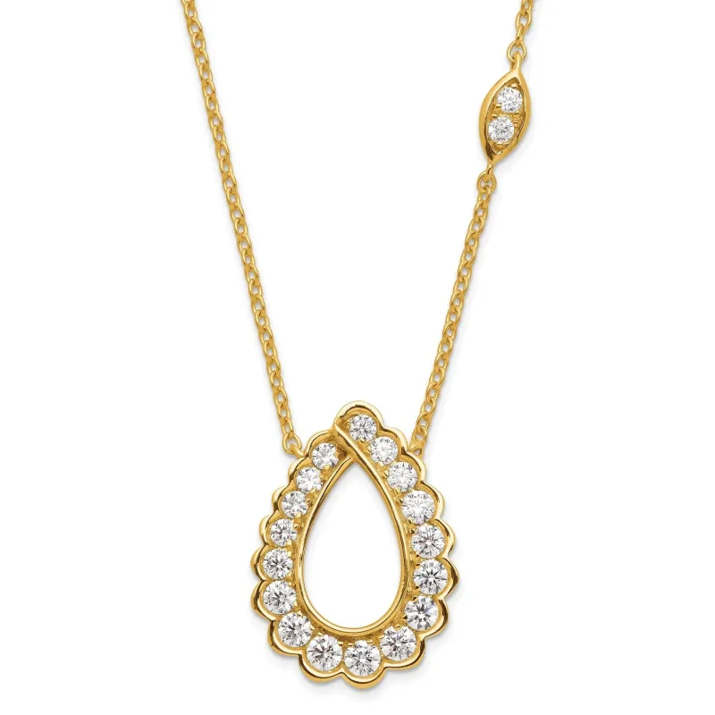 14k 3/4 Carat Lab Grown Diamond Fashion Teardrop Necklace made by Zulily