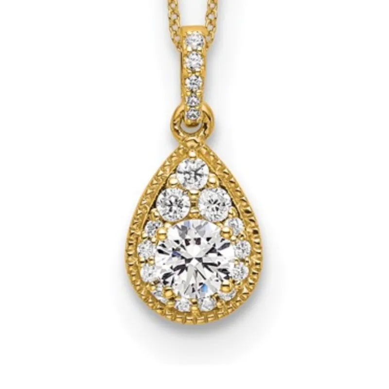 Lab Grown Diamond Teardrop Cluster Necklace made by Zulily