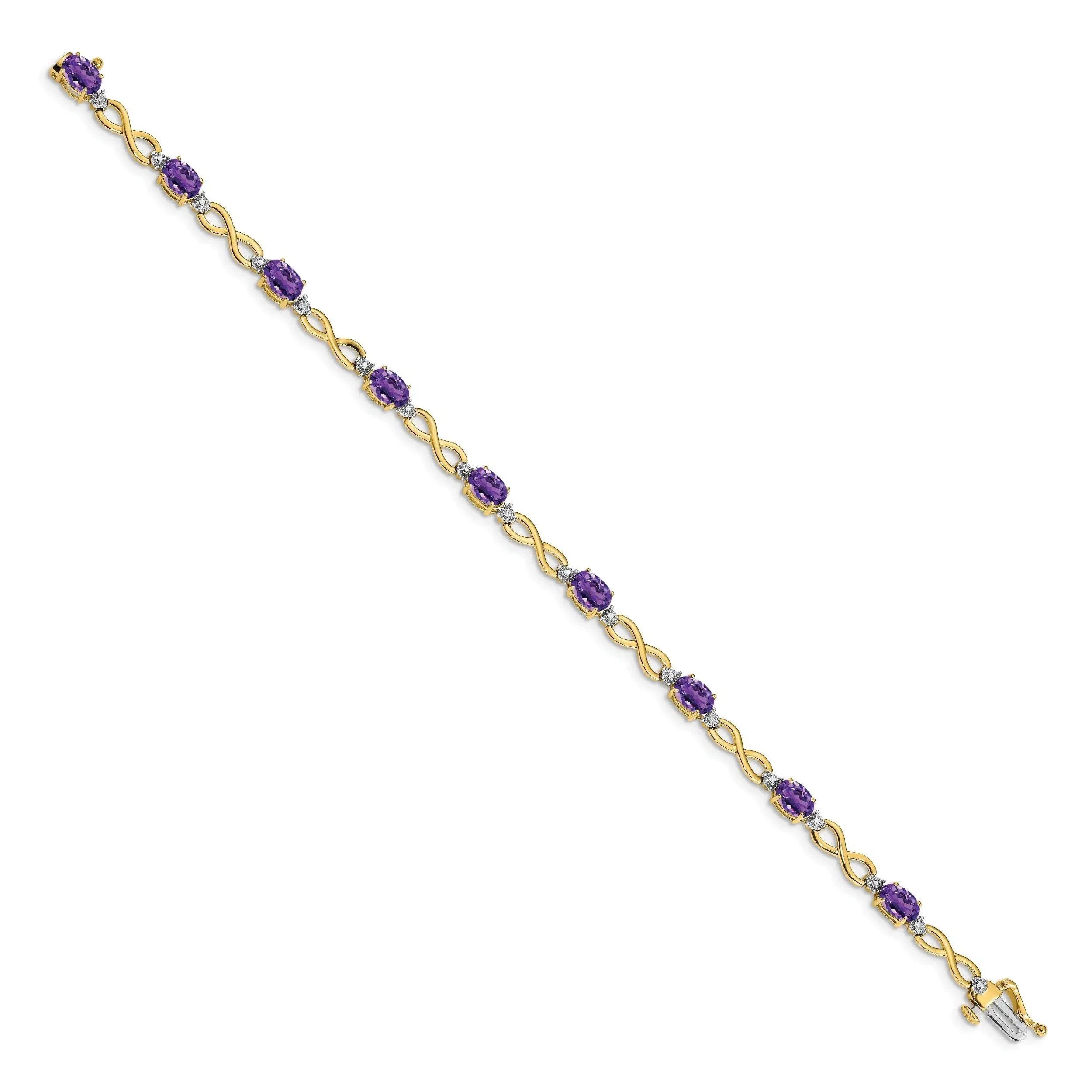Genuine Amethyst and Diamond 14K Gold Infinity Bracelet sold by Zulily product image thumbnail 3