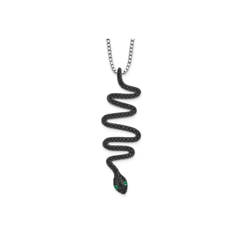 Black Spinel Snake Necklace made by Zulily