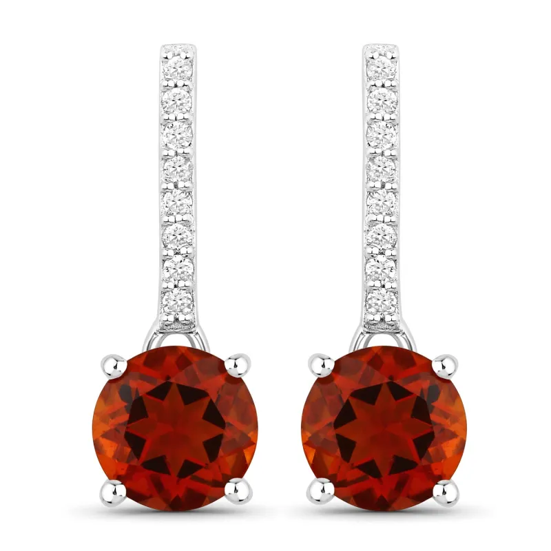 Fine Color Jewels 2.10 Ct. Genuine Madeira Citrine and Lab Diamond Silver Dangle Earrings made by Zulily