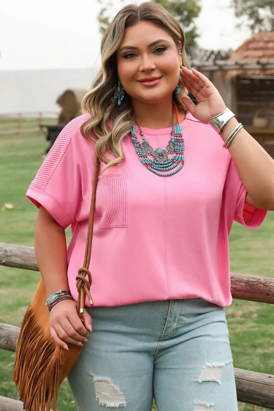 Threaded Pear Morgan Plus Size Corded Pocketed Top made by Threaded Pear