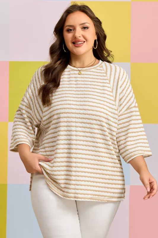 Threaded Pear Liv Detail Half Sleeve PLUS Top made by Threaded Pear