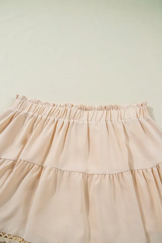 Threaded Pear Millie Trim Boho Ruffled PLUS Shorts made by Threaded Pear