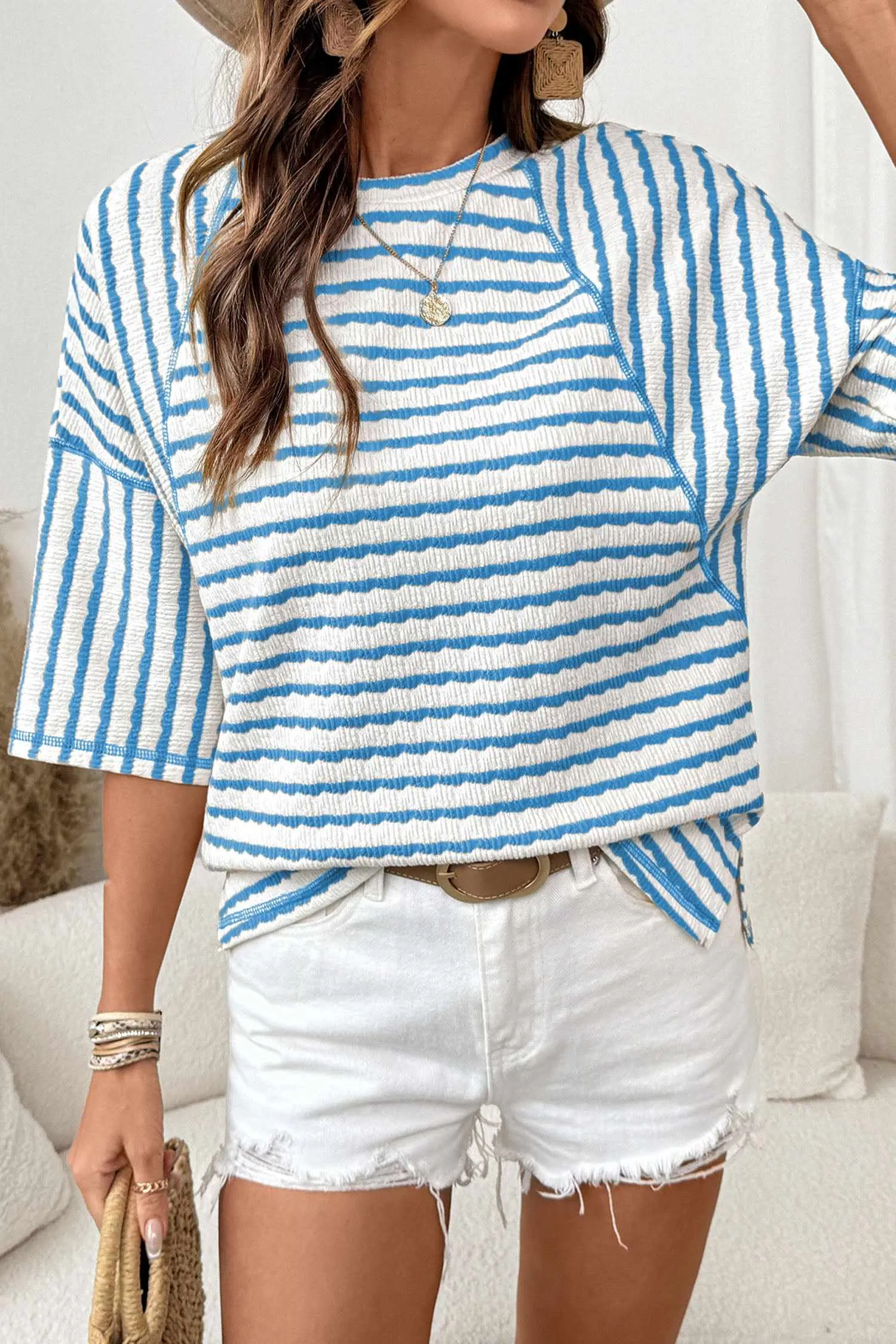 Threaded Pear Kyla Half Sleeve Loose Top sold by Zulily product image thumbnail 2