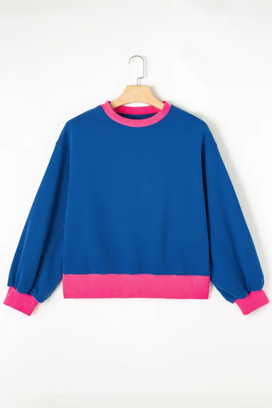 Threaded Pear Karilia Colorblock Bubble Sleeve Sweatshirt made by Threaded Pear