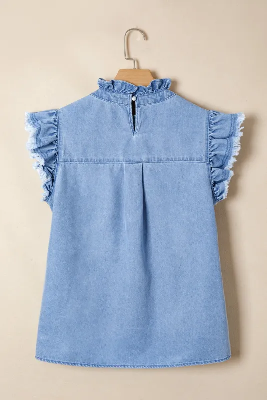 Threaded Pear Finley Flutter Sleeve Top made by Threaded Pear