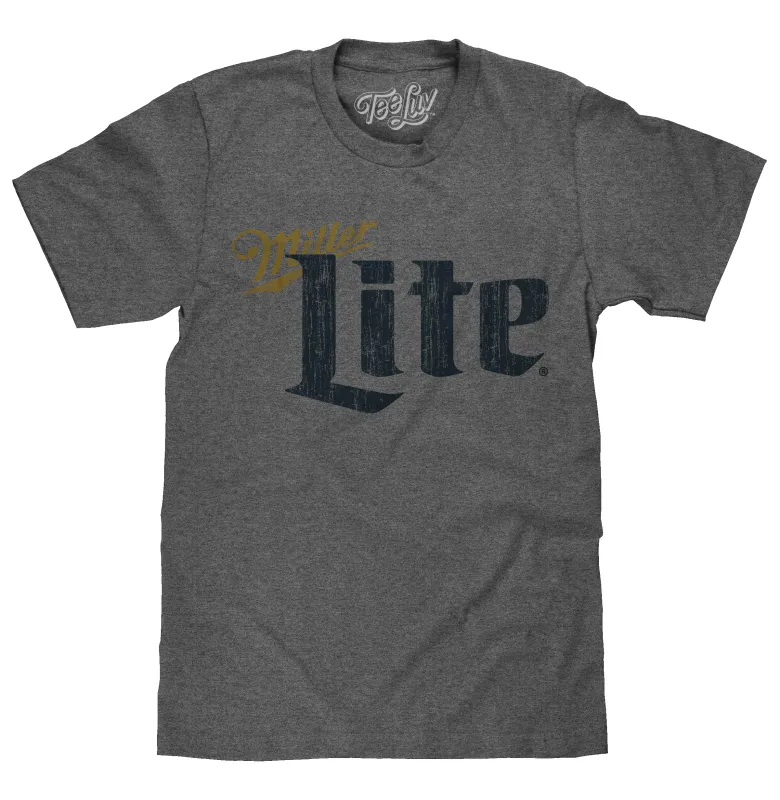 Miller Lite Distressed Logo T-Shirt - Gray made by Zulily