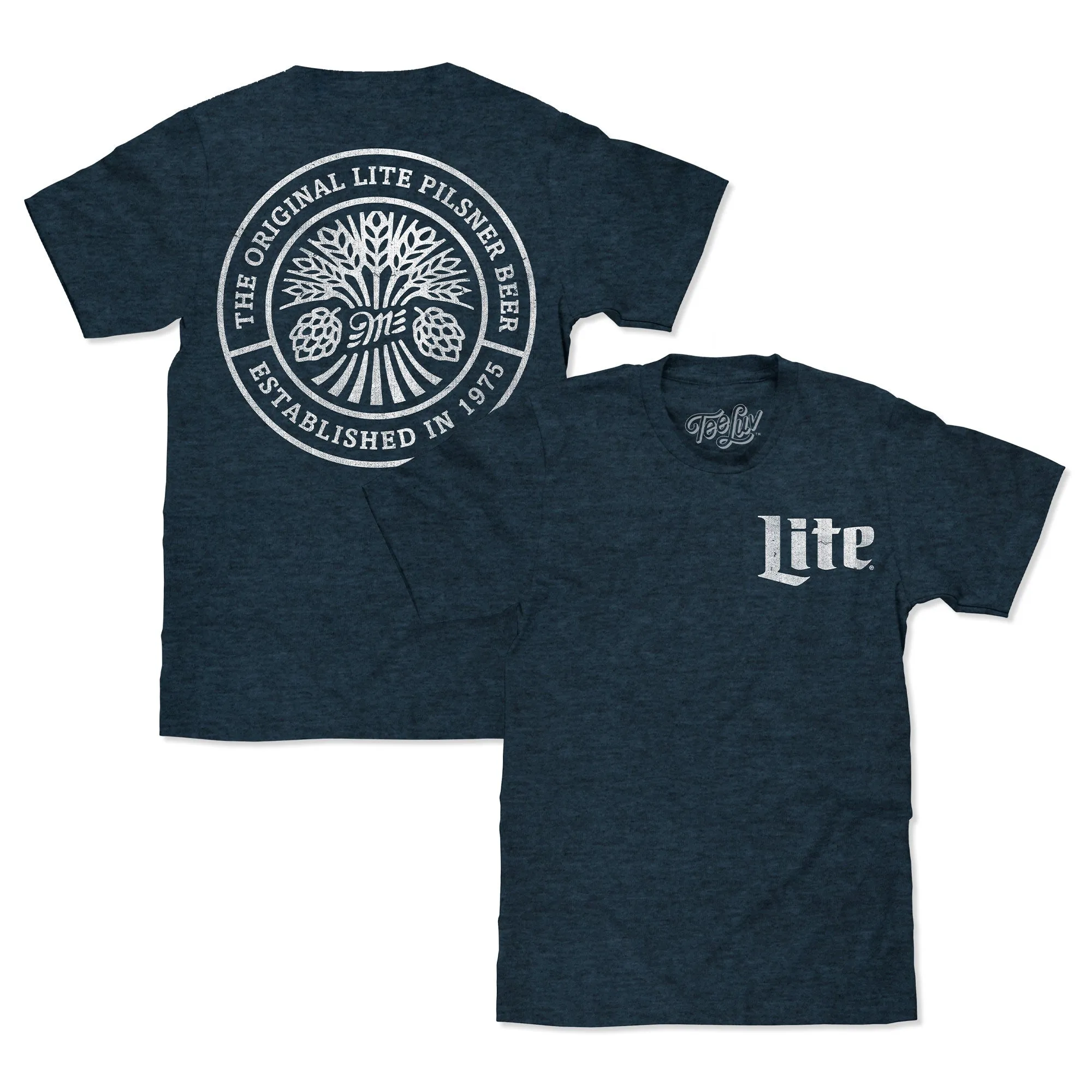 Miller Lite Beer Logo Front and Back Print T-Shirt - Denim Black Heather sold by Zulily product image thumbnail 5